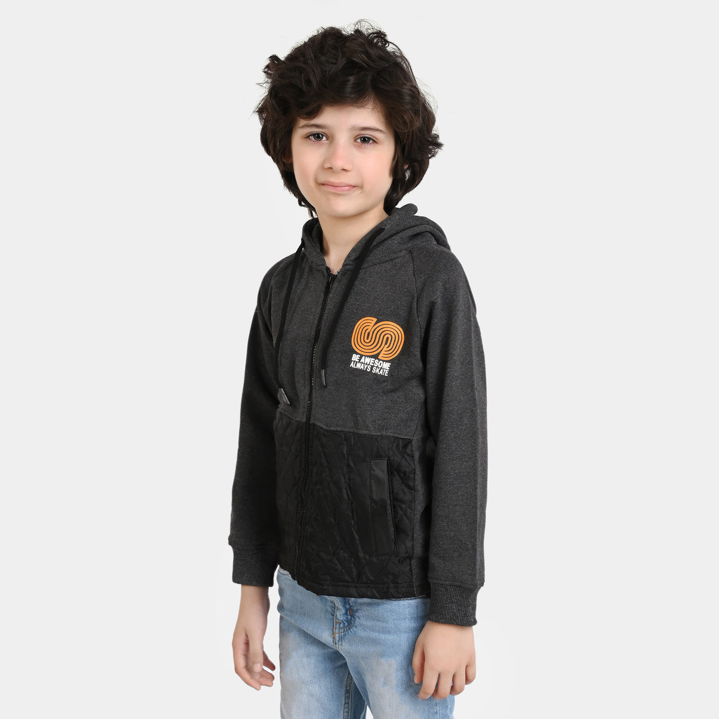 Boys Knitted Jacket Explore 2-CHARCOAL
