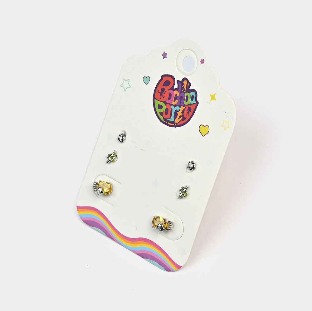 Fancy 3 Pair Stud Earring for Girls