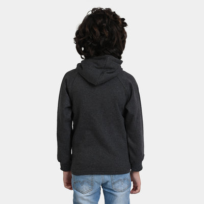 Boys Knitted Jacket Explore 2-CHARCOAL