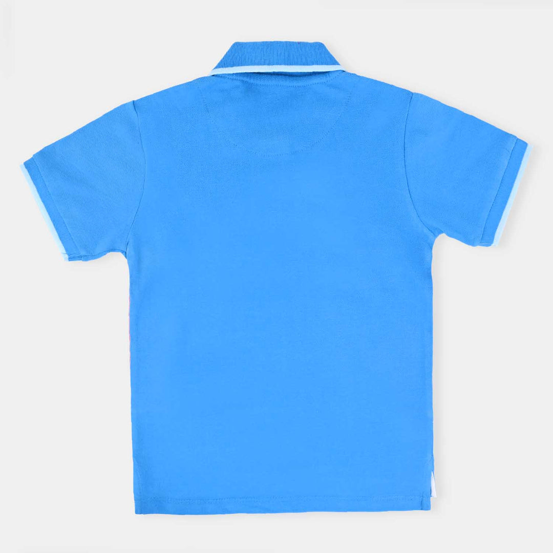 Boys Cotton PK Polo Spider-B. Blue