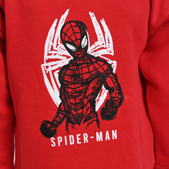 Boys Fleece Knitted Jacket Spidey-Red