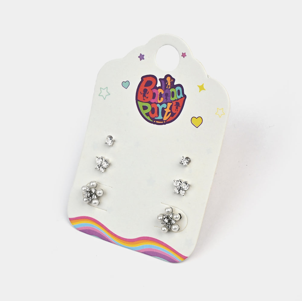 Fancy 3 Pair Stud Earring for Girls