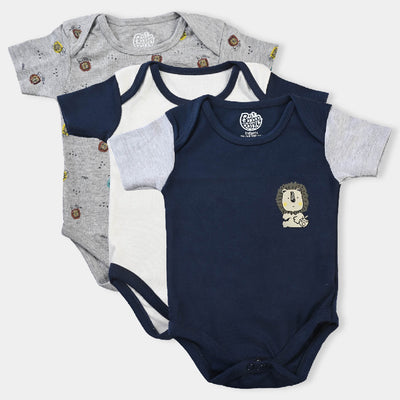 Pack of 3 Baby Unisex Body Suit Lion-Mix