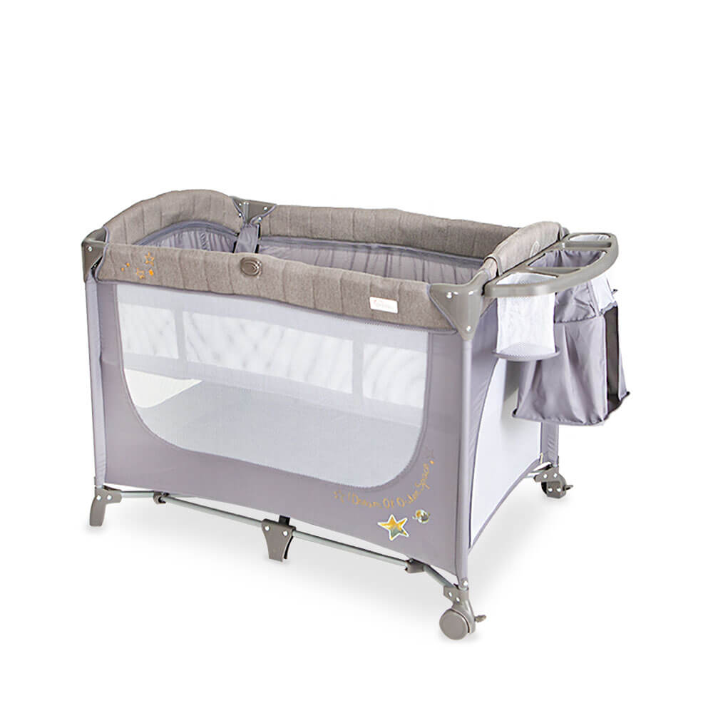 TINNIES DROP SIDE PLAY PEN-GREY (T302-022)