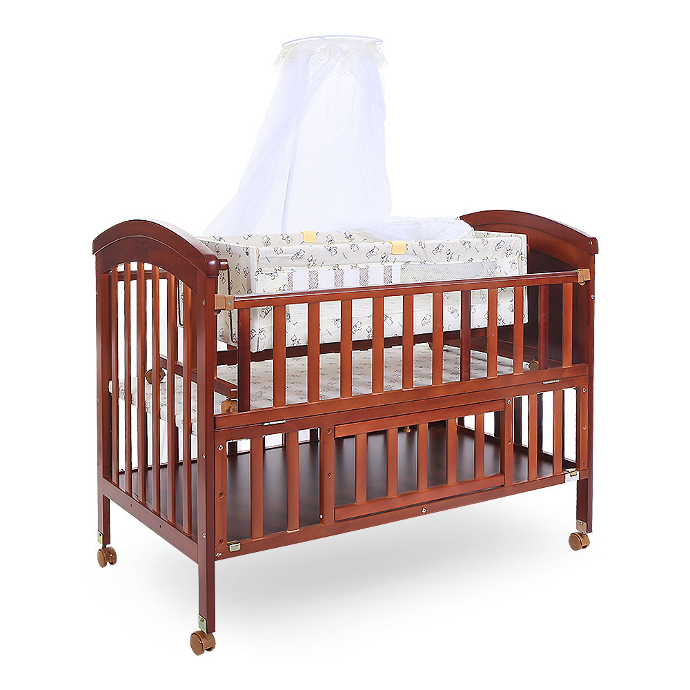 Cot With Wooden Baby Cot For Sale Tinnies Wooden Cot T902-Brown
