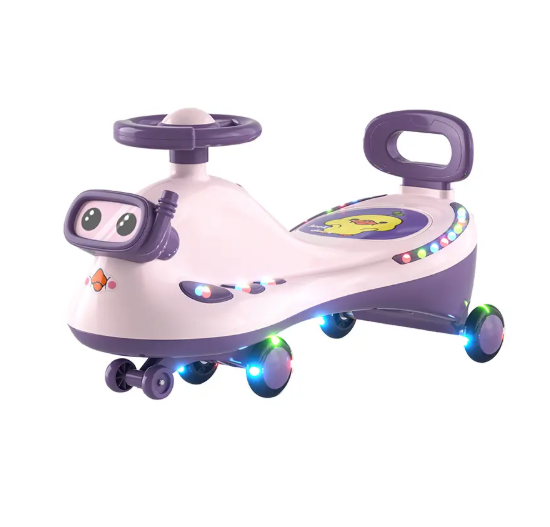 2-in-1 LED Light Up Swing Car – Auto Walker Wiggle Ride On