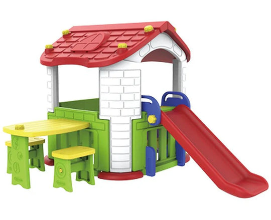 Kids Activity Playhouse with Slide & Table Set