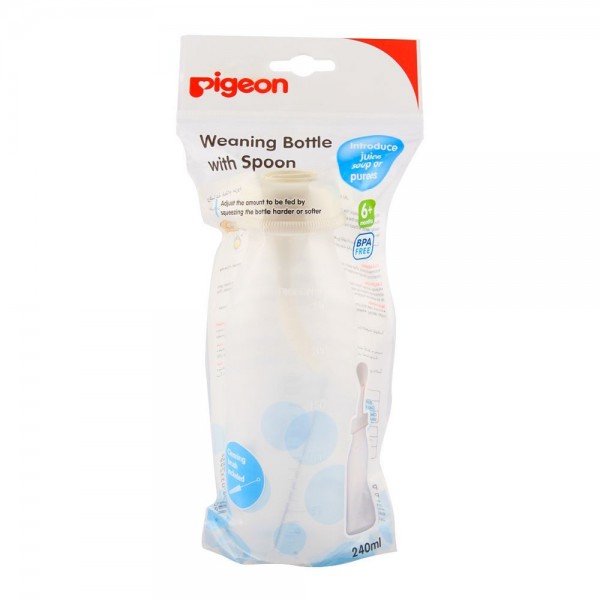 PIGEON WEANING BOTTLE WITH SPOON 240ML