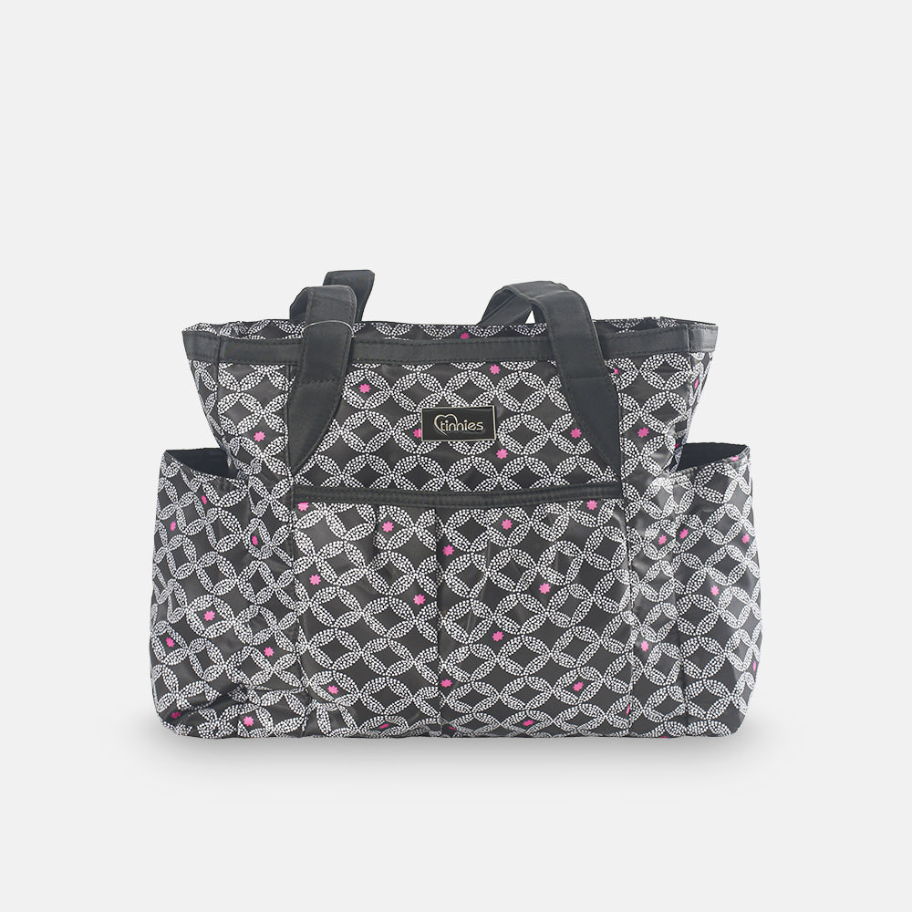 Tinnies Baby Diaper Bag Black Printed (T5004-A)