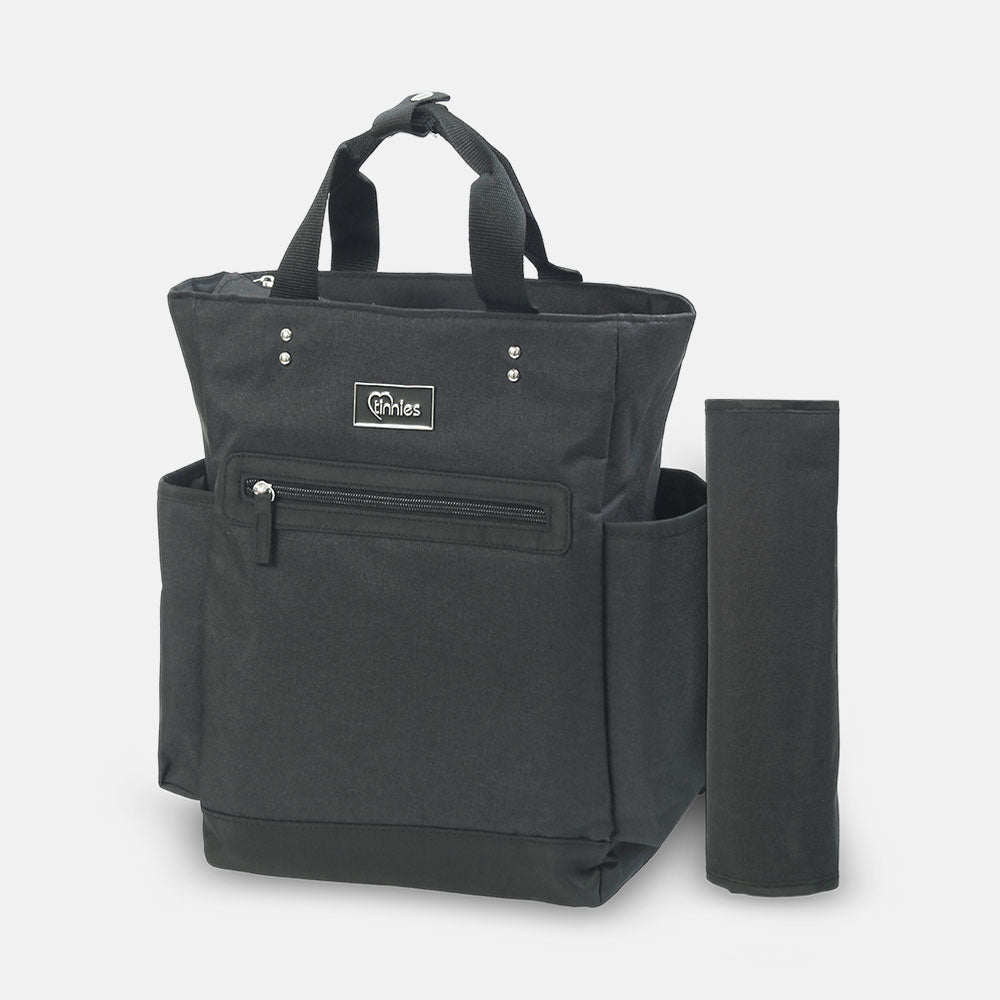 Baby Diaper Backpack Minimal Textured Black
