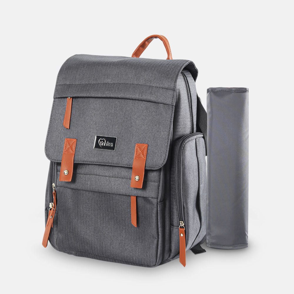 TINNIES BABY DIAPER BACKPACK - GREY