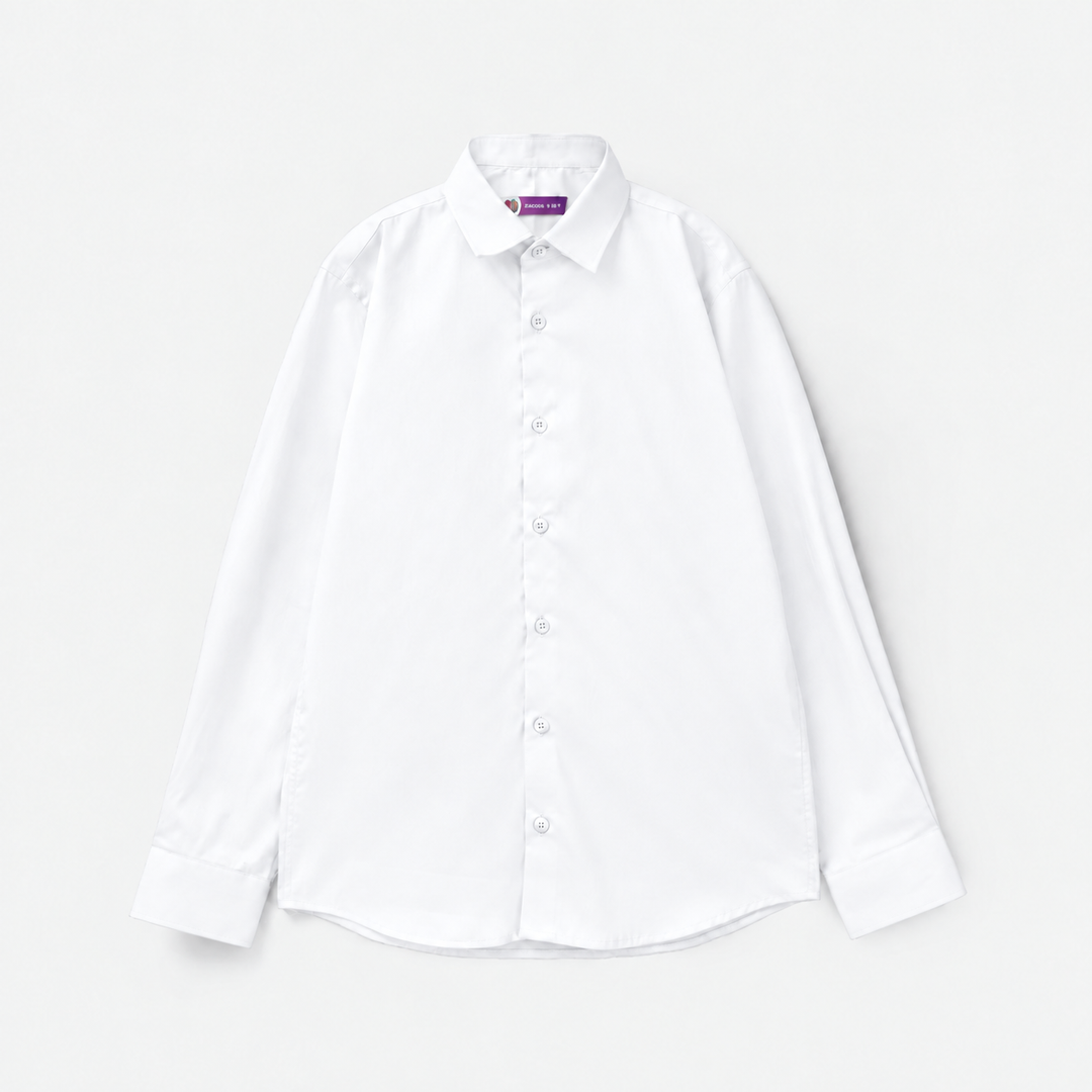 Boys Cotton Poplin Formal Shirt (White)