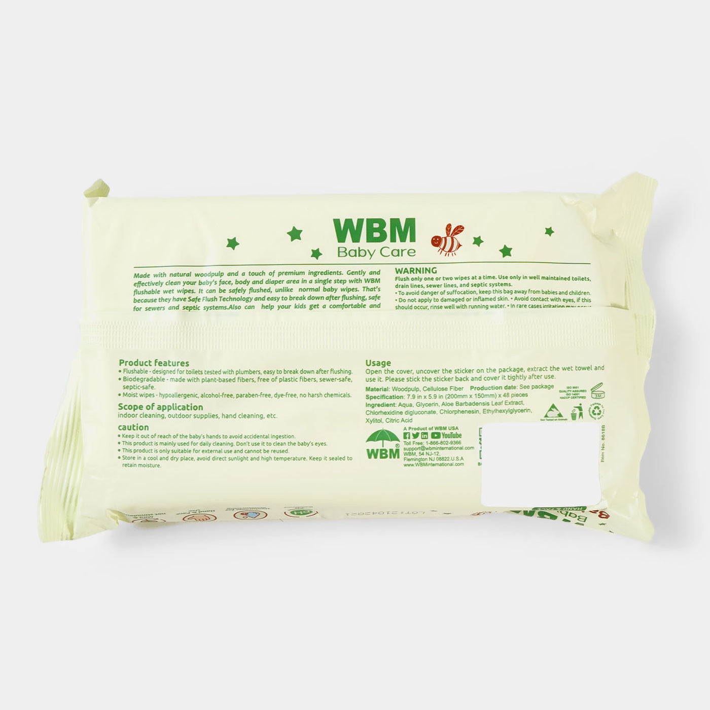 WBM Flushable Baby Wipes | 48PCs