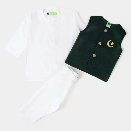 Infant Boys 3 Piece Chand Sitara Azadi - White