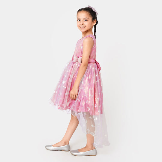 Girls Fancy Frock Glowing Butterfly - Multi