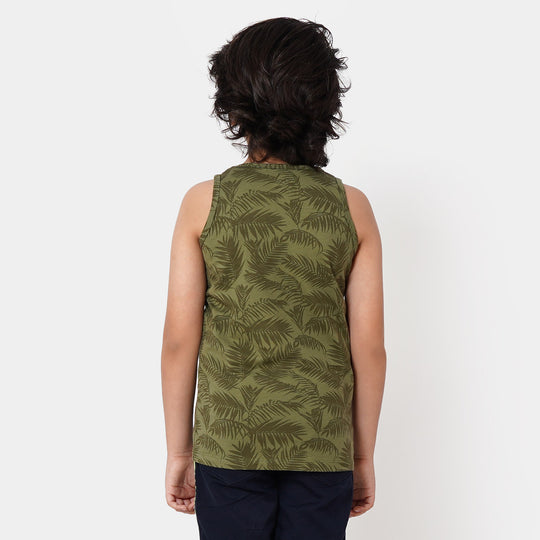 Boys Cotton Sando Aloha - Olive