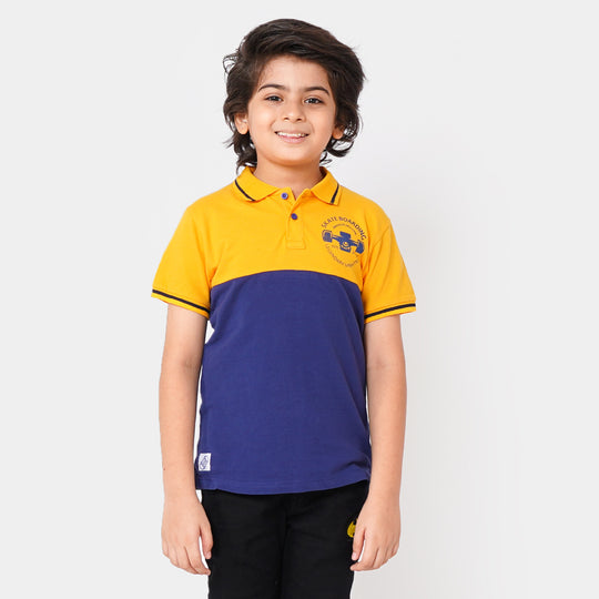 Boys Cotton Polo Skate - Citrus