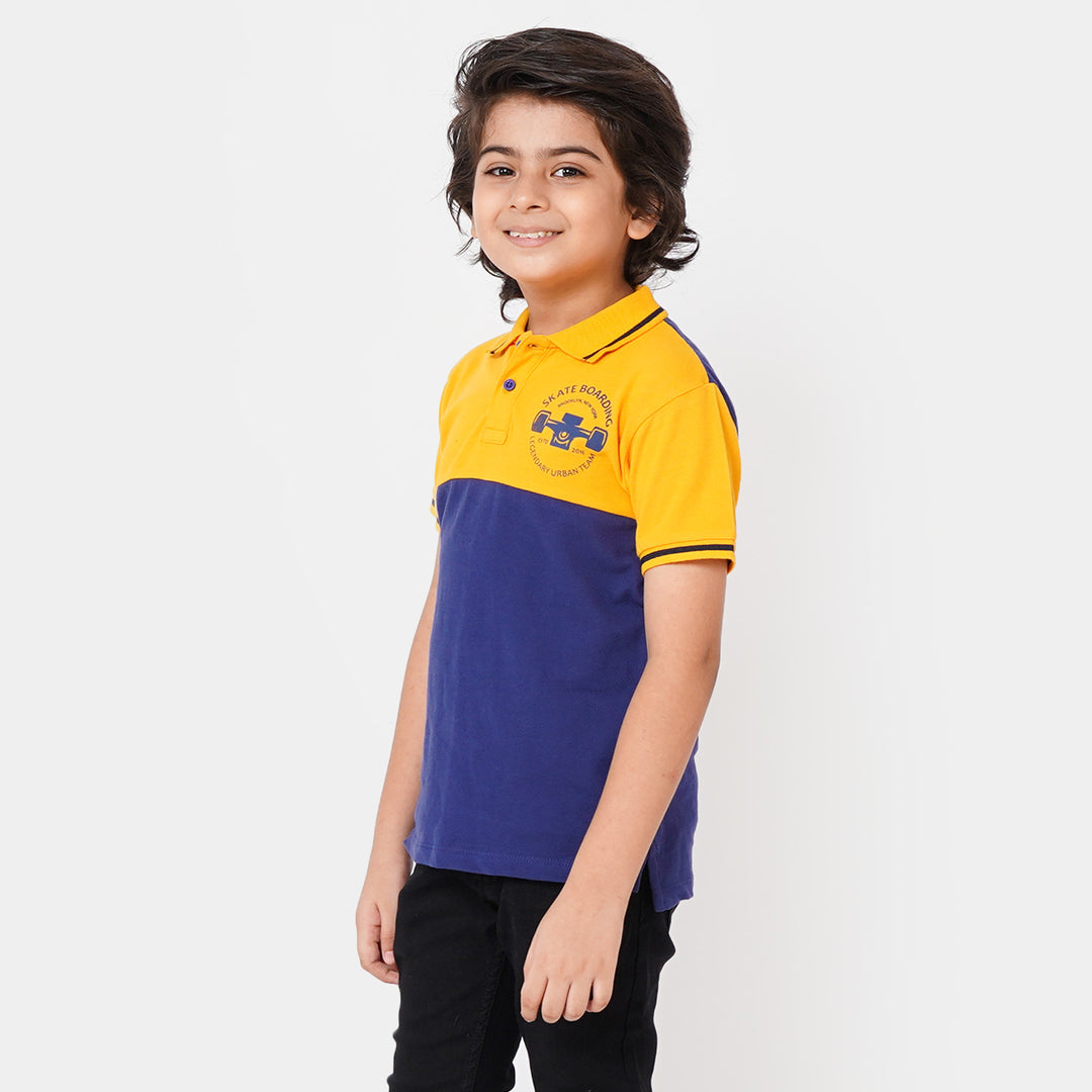 Boys Cotton Polo Skate - Citrus