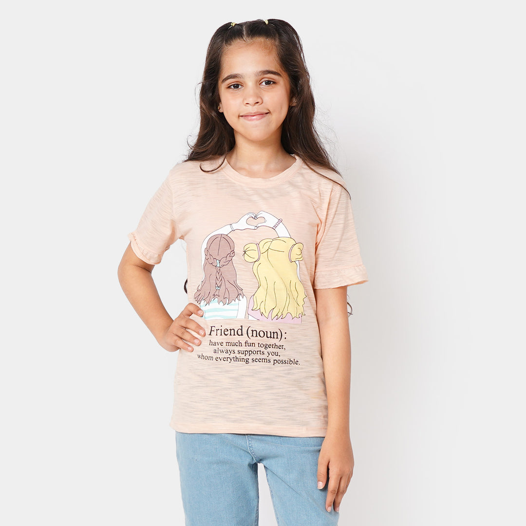 Girls T-Shirt Friends - Light Peach