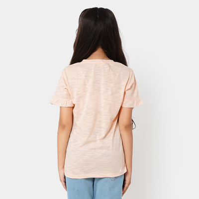 Girls T-Shirt Fashion Team - Light Peach