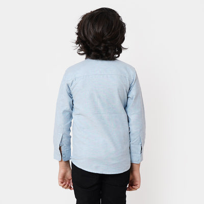 Boys Casual Shirt Neon Thread - L/BLUE