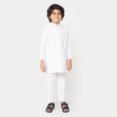 Boys EMBROIDERED Kurta Pajama 708 - White