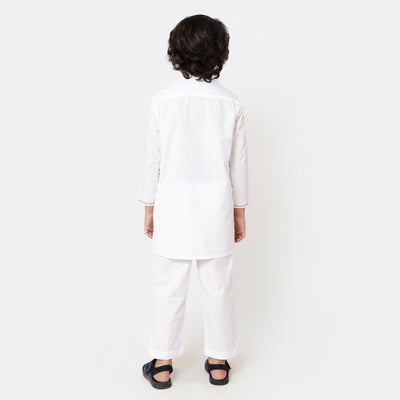 Boys EMBROIDERED Kurta Pajama 708 - White