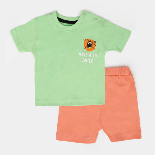 Infant Boys Cotton 2PCs Set Big Smile - Paradise/Green