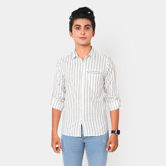 Teens Boys Cotton Casual Shirt Stripes - Striper