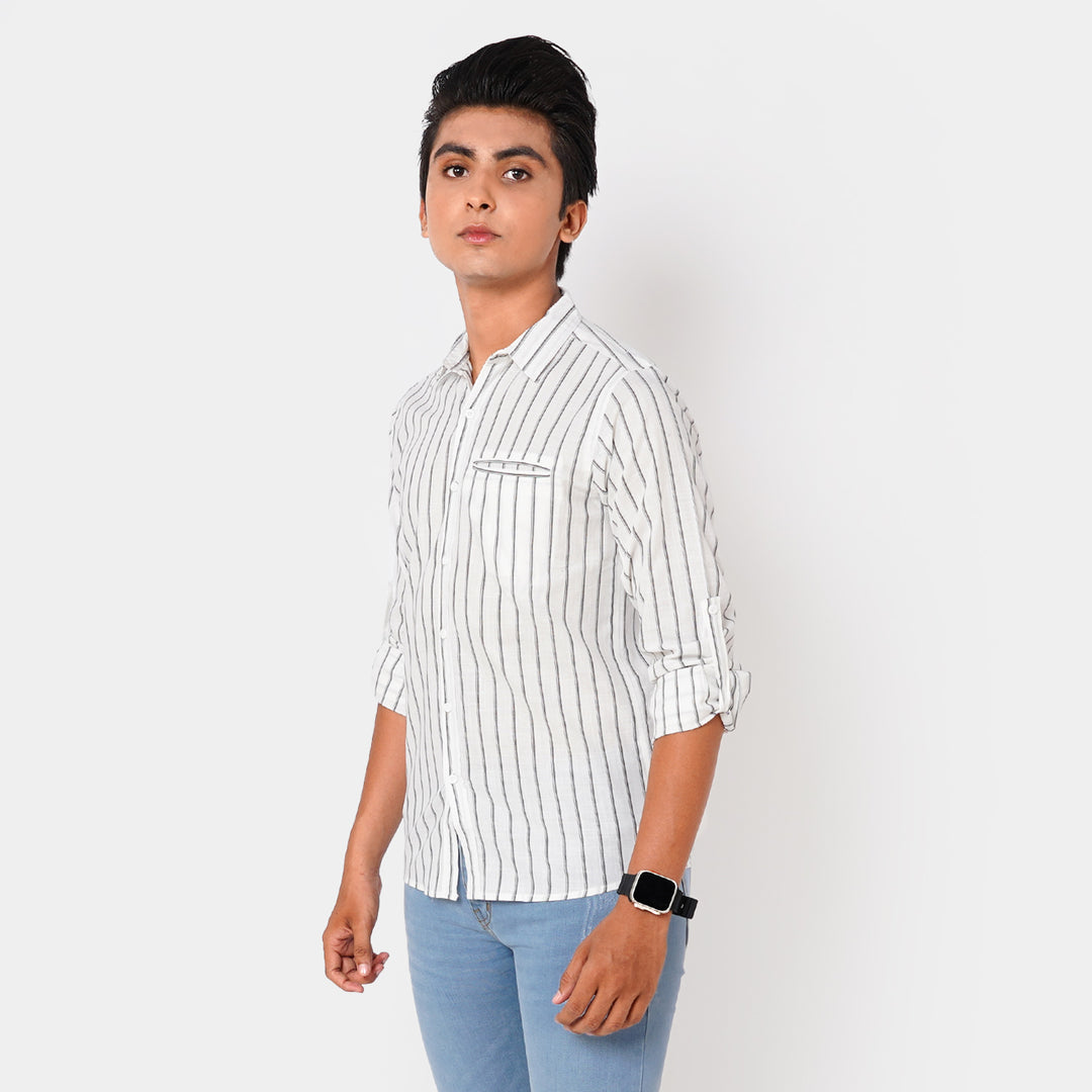 Teens Boys Cotton Casual Shirt Stripes - Striper