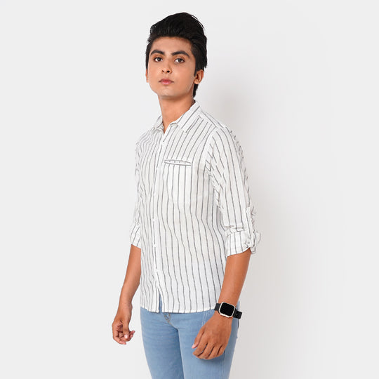 Teens Boys Cotton Casual Shirt Stripes - Striper