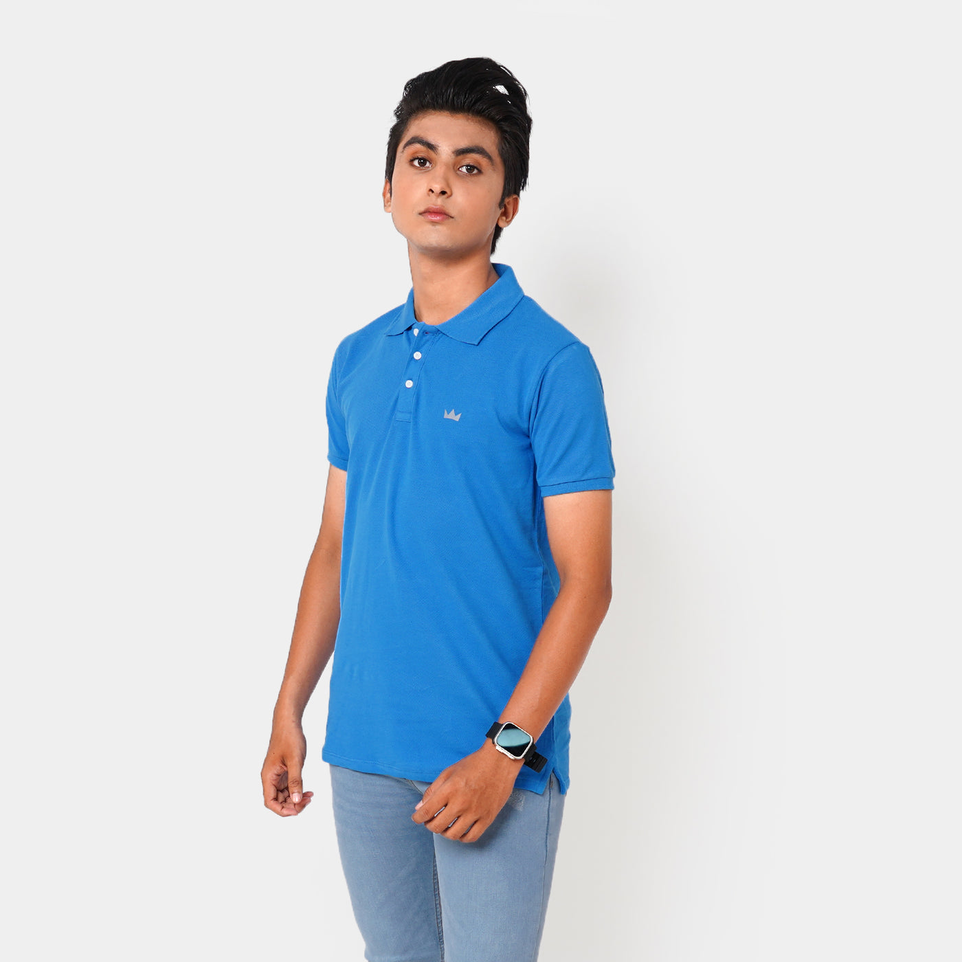 Teens Boys Polo T-Shirt Basic - INDIGO BLUE