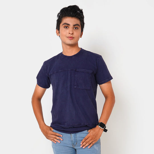 Teens Boys T-Shirt Cut & Sew - NAVY