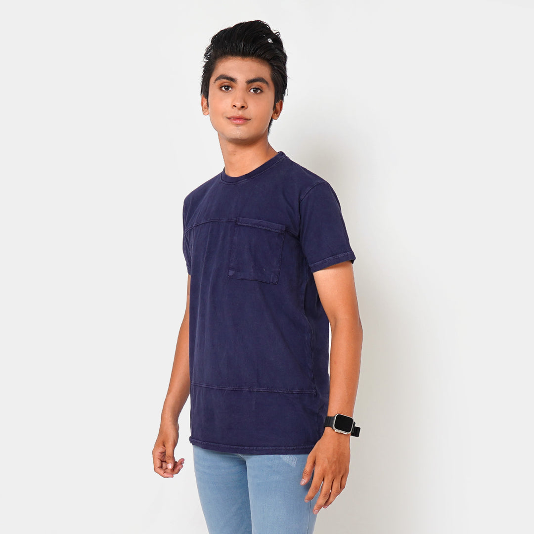 Teens Boys T-Shirt Cut & Sew - NAVY