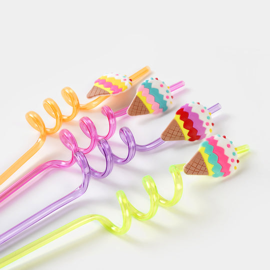 Spiral Fancy Straw 3D 4Pcs