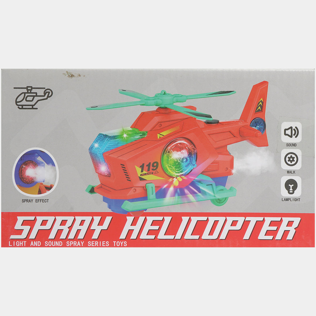 Electric Spray Helicopter Toy with Light & Sound