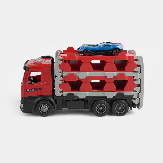 2-in-1 Deformation Alloy Car Carrier Truck Set