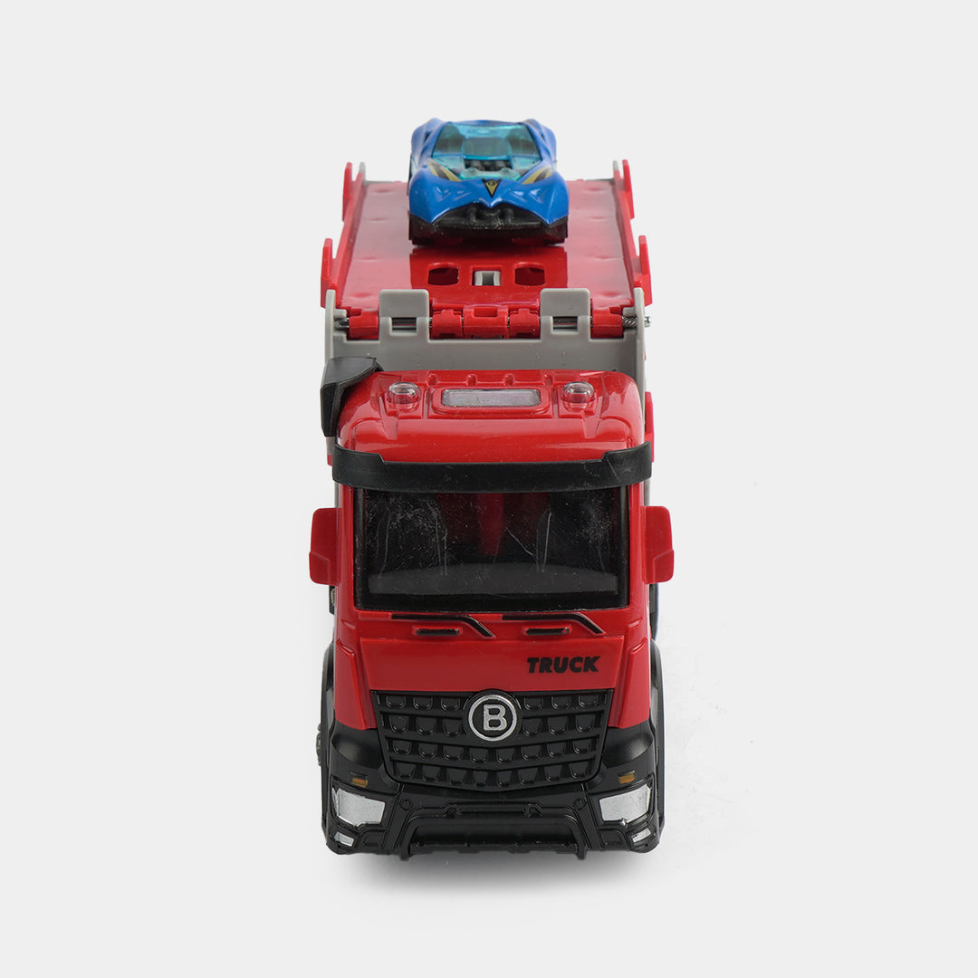 2-in-1 Deformation Alloy Car Carrier Truck Set