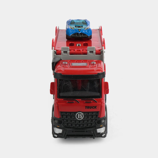 2-in-1 Deformation Alloy Car Carrier Truck Set