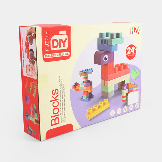 DIY Puzzle Soft Rubber Building Blocks Set | 24Pcs