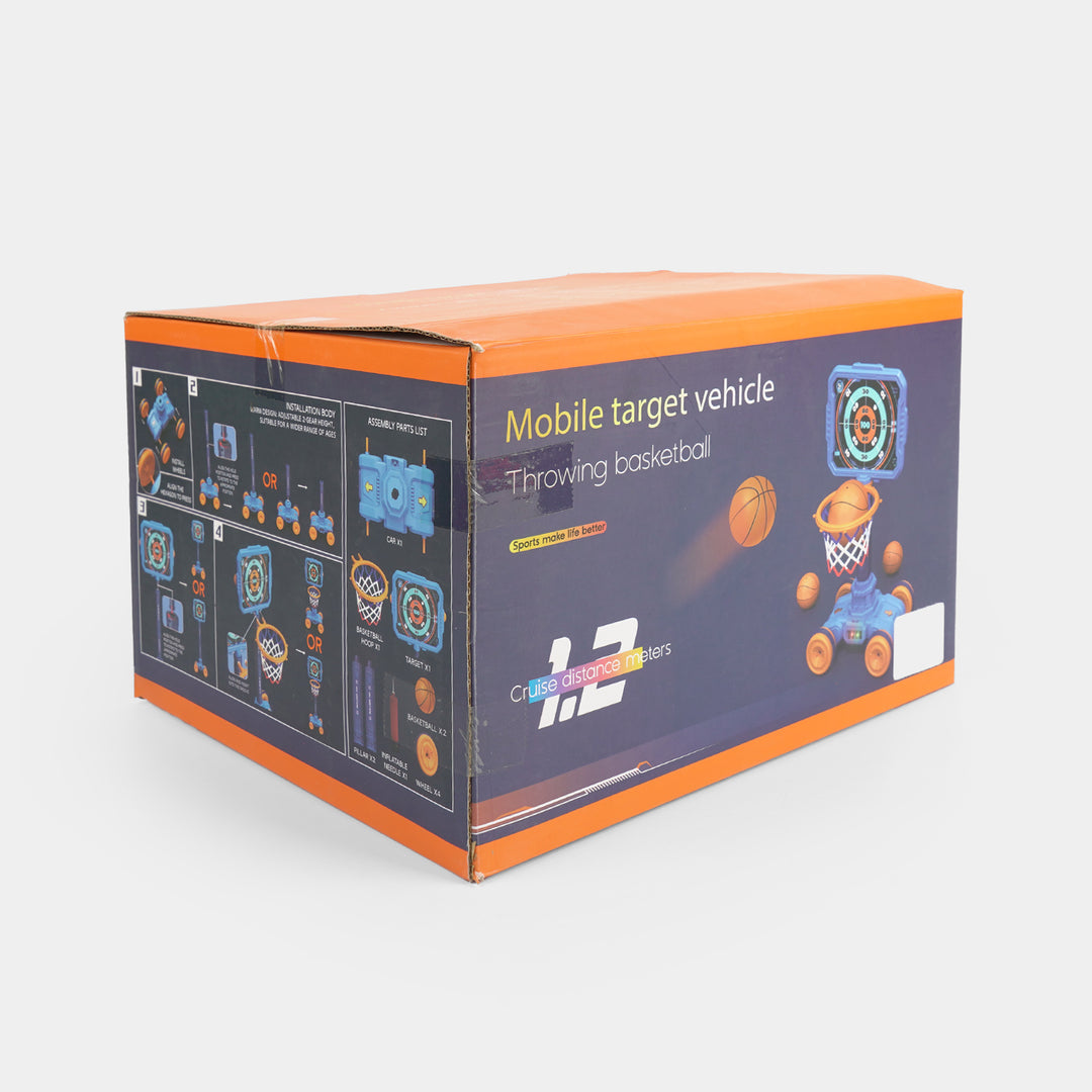 Mobile Target Vehicle Throwing Basketball Set