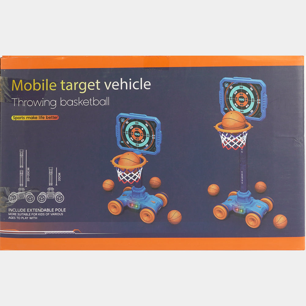 Mobile Target Vehicle Throwing Basketball Set