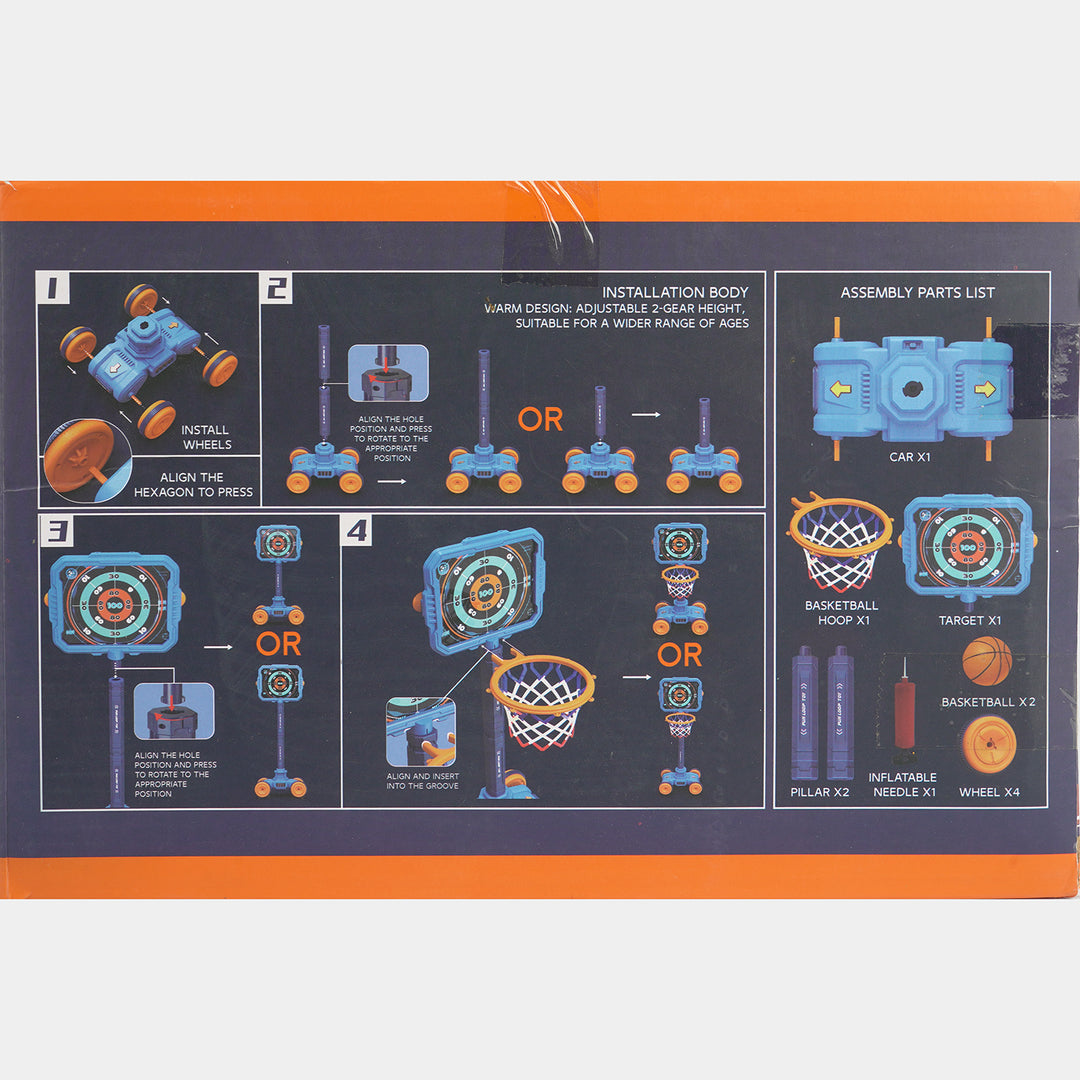 Mobile Target Vehicle Throwing Basketball Set