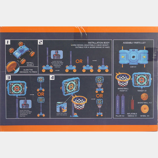 Mobile Target Vehicle Throwing Basketball Set