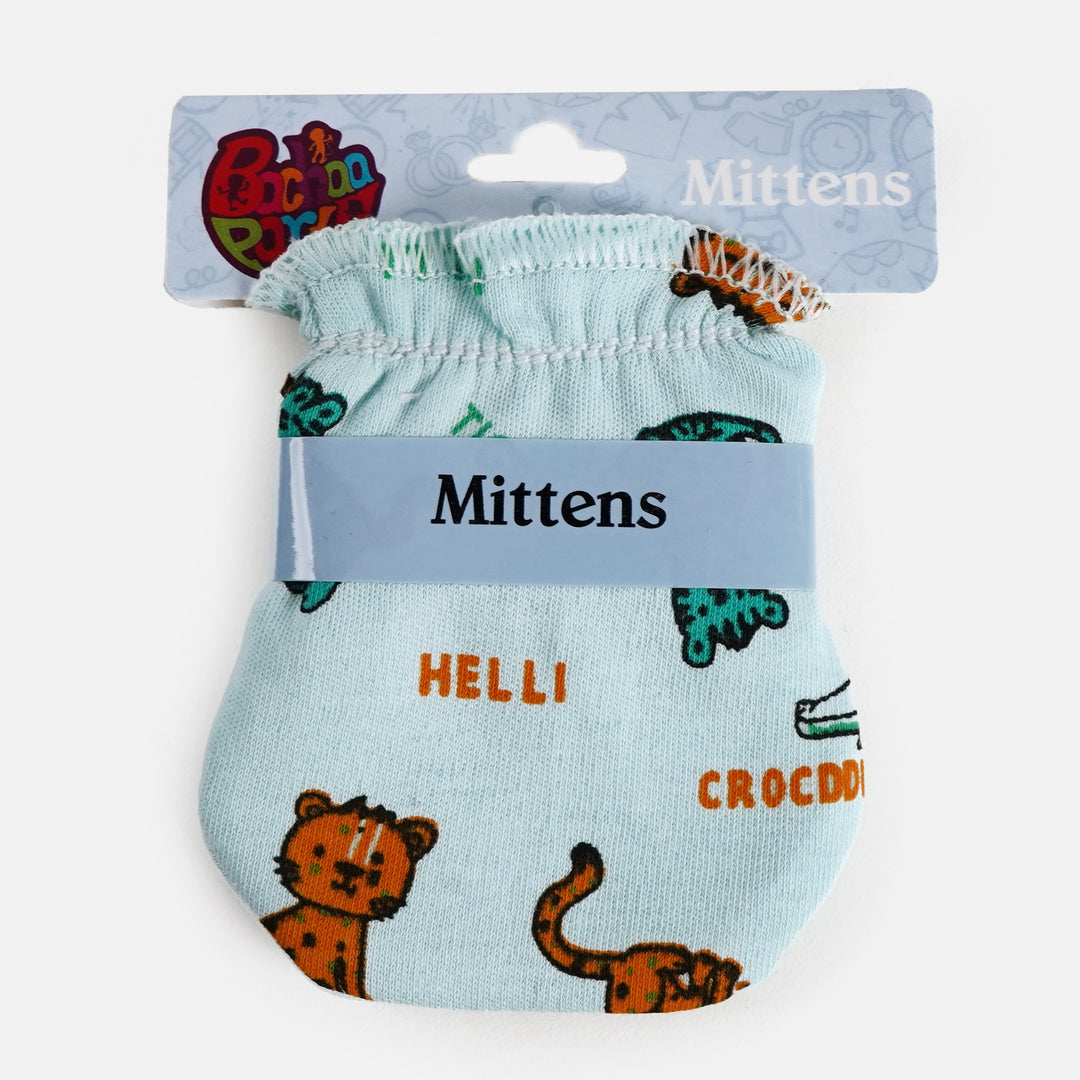 Pair Of Mitten Little Tiger | Aqua Blue