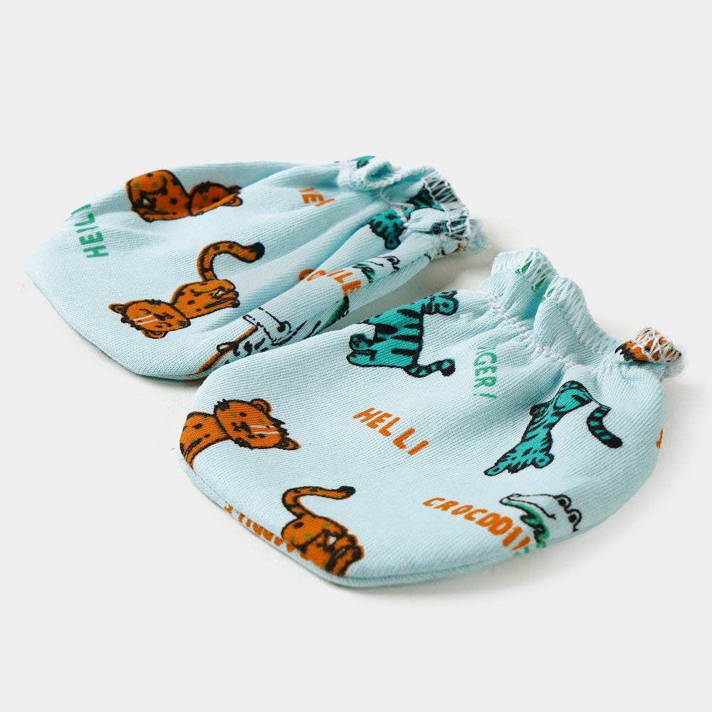 Pair Of Mitten Little Tiger | Aqua Blue