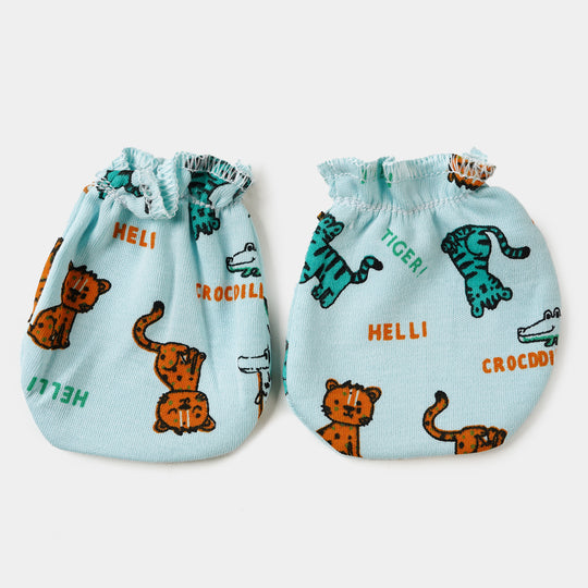 Pair Of Mitten Little Tiger | Aqua Blue