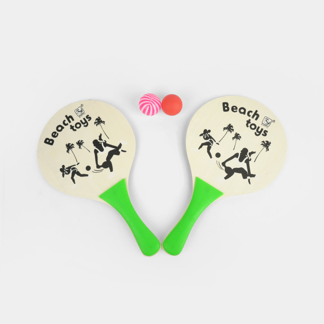 Wooden Beach & Garden Paddleball Set