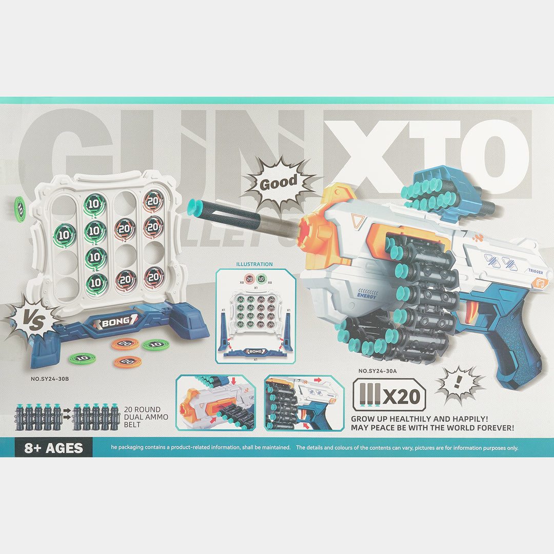 Soft Bullet Dart Blaster Set with Target Grid