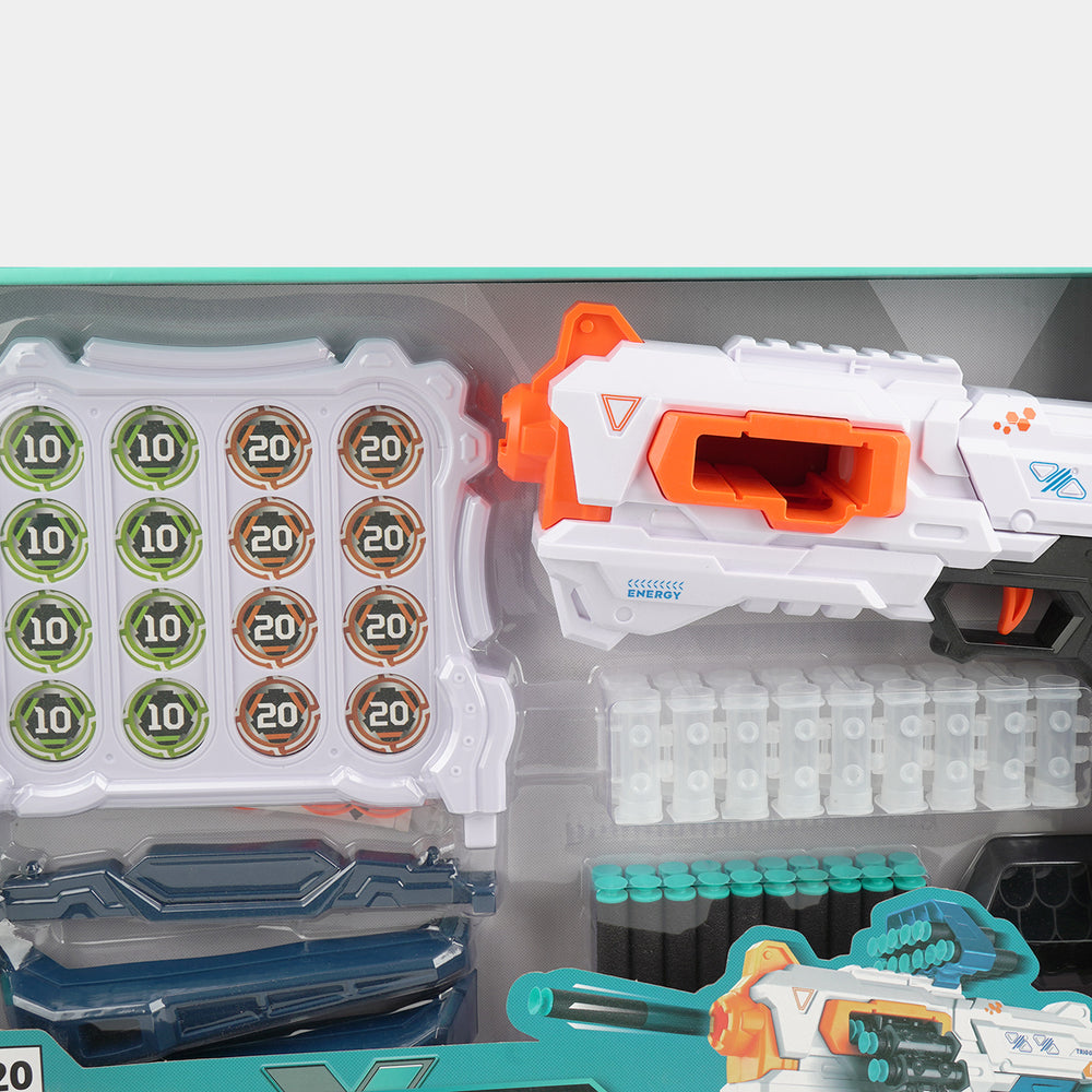 Soft Bullet Dart Blaster Set with Target Grid
